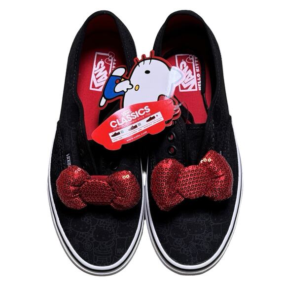 VANS x HELLO KITTY AUTHENTIC (BLACK/BOW) SHOES (MEN 7.5/WOMEN 9) NEW in BOX! - Picture 1 of 8